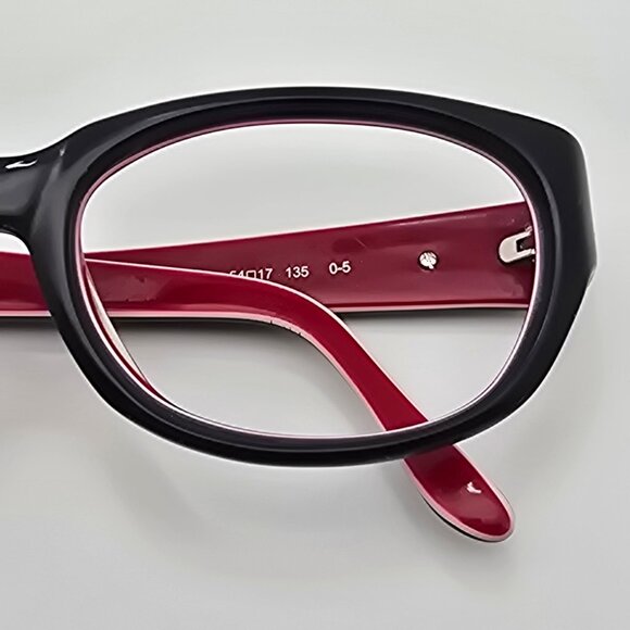 Kate Spade New York Bri DC8 XO Gloss Black on Red Cat Eye Sunglasses Frame 54mm - Picture 13 of 14